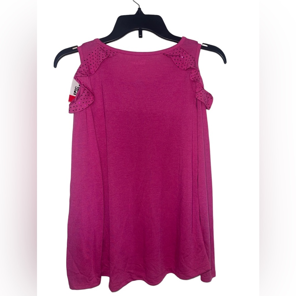 Big Girls Ruffle-Trim Cold Shoulder Top - Picture 2 of 2